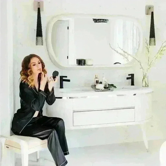 Natural Silk Pajama Set  Long Sleeve by Less Is Amor - Picture 4 of 7